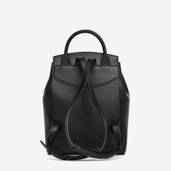 JW Drawstring Backpack Black Vegan Leather